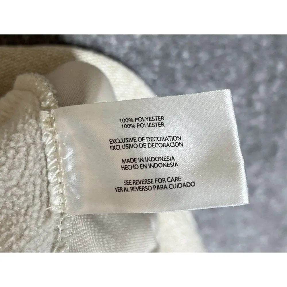 Eddie Bauer 1/4 Snap Fleece Lined‎ Sweater Mens Size XXL Beige Kangaroo Pocket